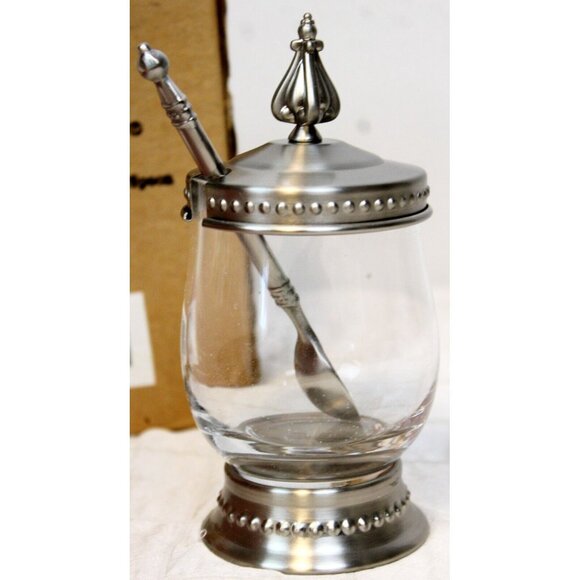 NEW SLAH Southern Living Astoria Lidded Jar Spoon Condiment Serving #41017 Table - Picture 5 of 9